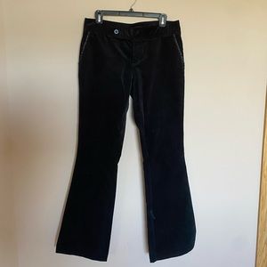 Calvin Klein Jeans 2000s Black Velour Flare Pants